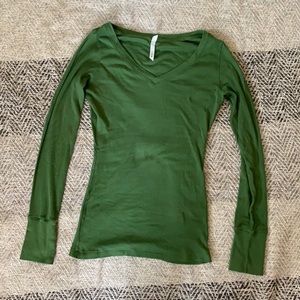 long sleeve green tee shirt